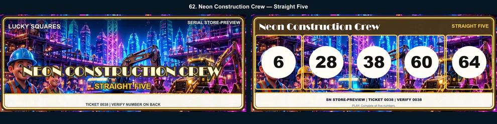 Neon Construction Crew Straight Five front and back