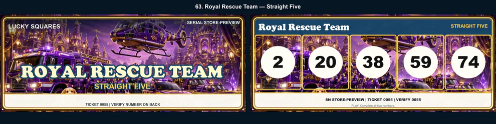Royal Rescue Team Straight Five front and back