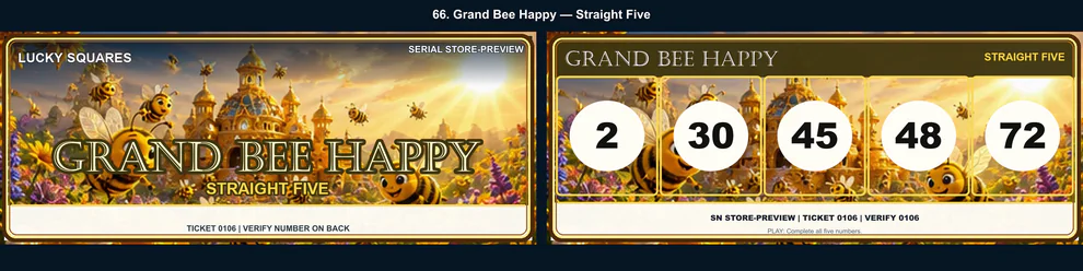 Grand Bee Happy Straight Five front and back