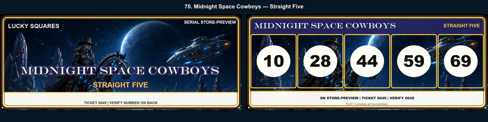 Midnight Space Cowboys Straight Five front and back