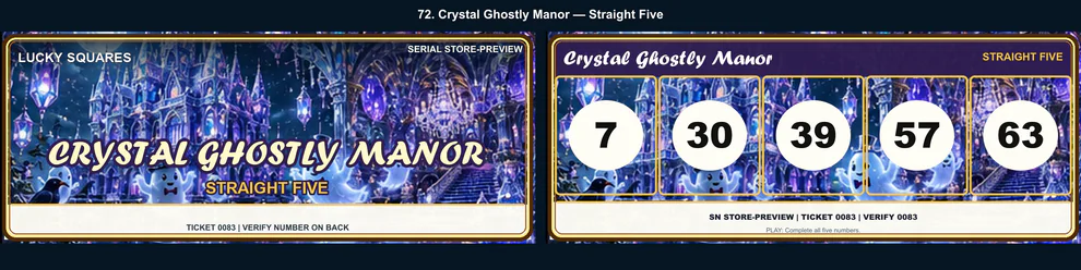 Crystal Ghostly Manor Straight Five front and back