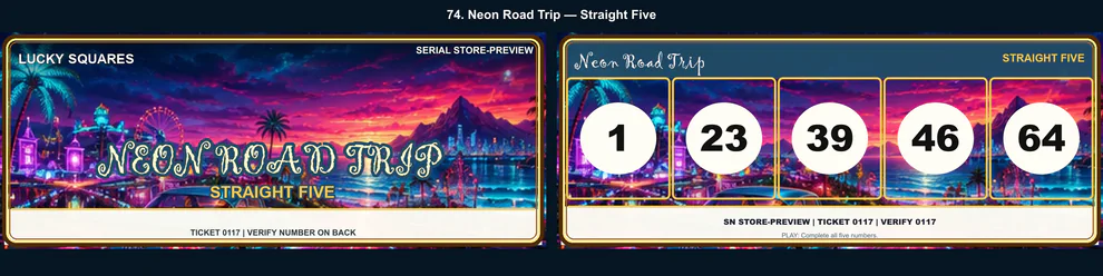 Neon Road Trip Straight Five front and back