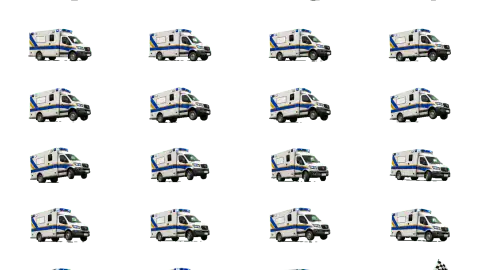 Ambulance race-theme artwork