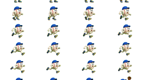 Baseball race-theme artwork