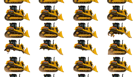 Bulldozer race-theme artwork