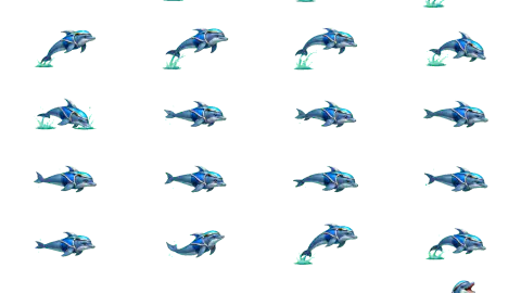 Dolphin race-theme artwork