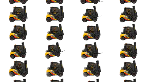 Forklift race-theme artwork