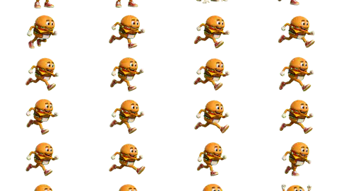 Hamburger race-theme artwork