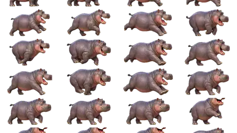 Hippopotamus race-theme artwork