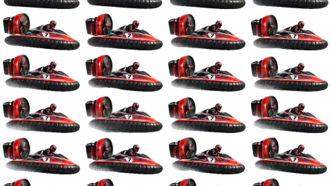 Hovercraft race-theme artwork
