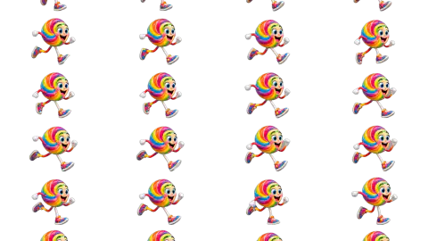Lollipop race-theme artwork