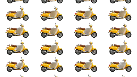 Moped race-theme artwork