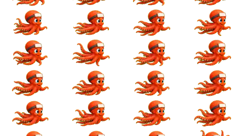 Octopus race-theme artwork
