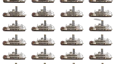 Paddle Wheel Steamer race-theme artwork