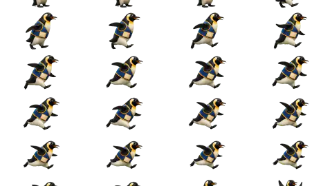 Penguin race-theme artwork