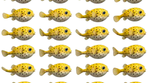 Pufferfish race-theme artwork