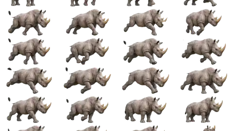 Rhinoceros race-theme artwork