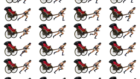 Rickshaw race-theme artwork