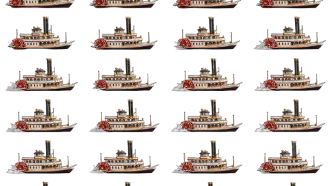Riverboat race-theme artwork