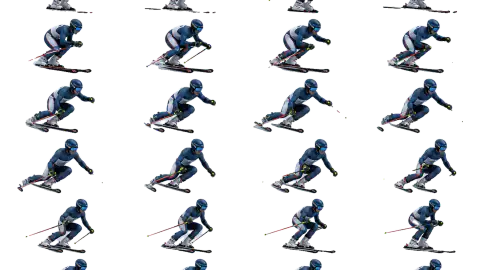 Skier race-theme artwork