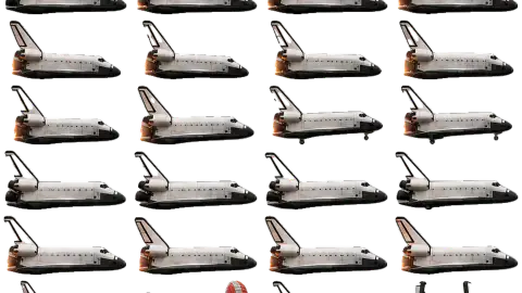 Space Shuttle race-theme artwork