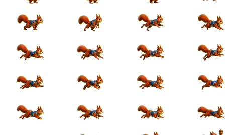 Squirrel race-theme artwork