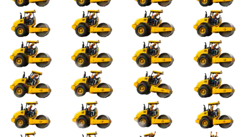 Steamroller race-theme artwork