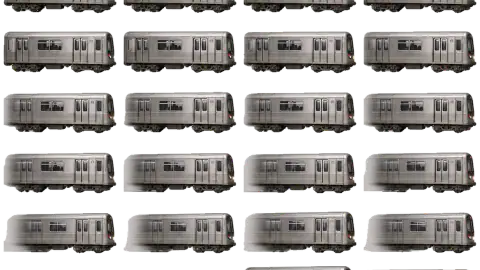 Subway race-theme artwork