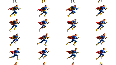 Superhero race-theme artwork