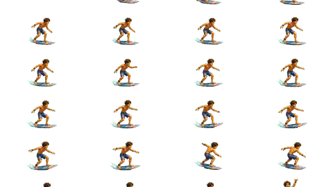 Surfboard race-theme artwork