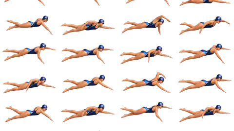 Swimmer race-theme artwork