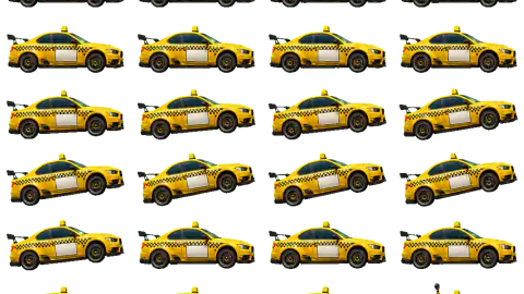 Taxi race-theme artwork