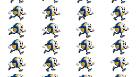 Volleyball race-theme artwork