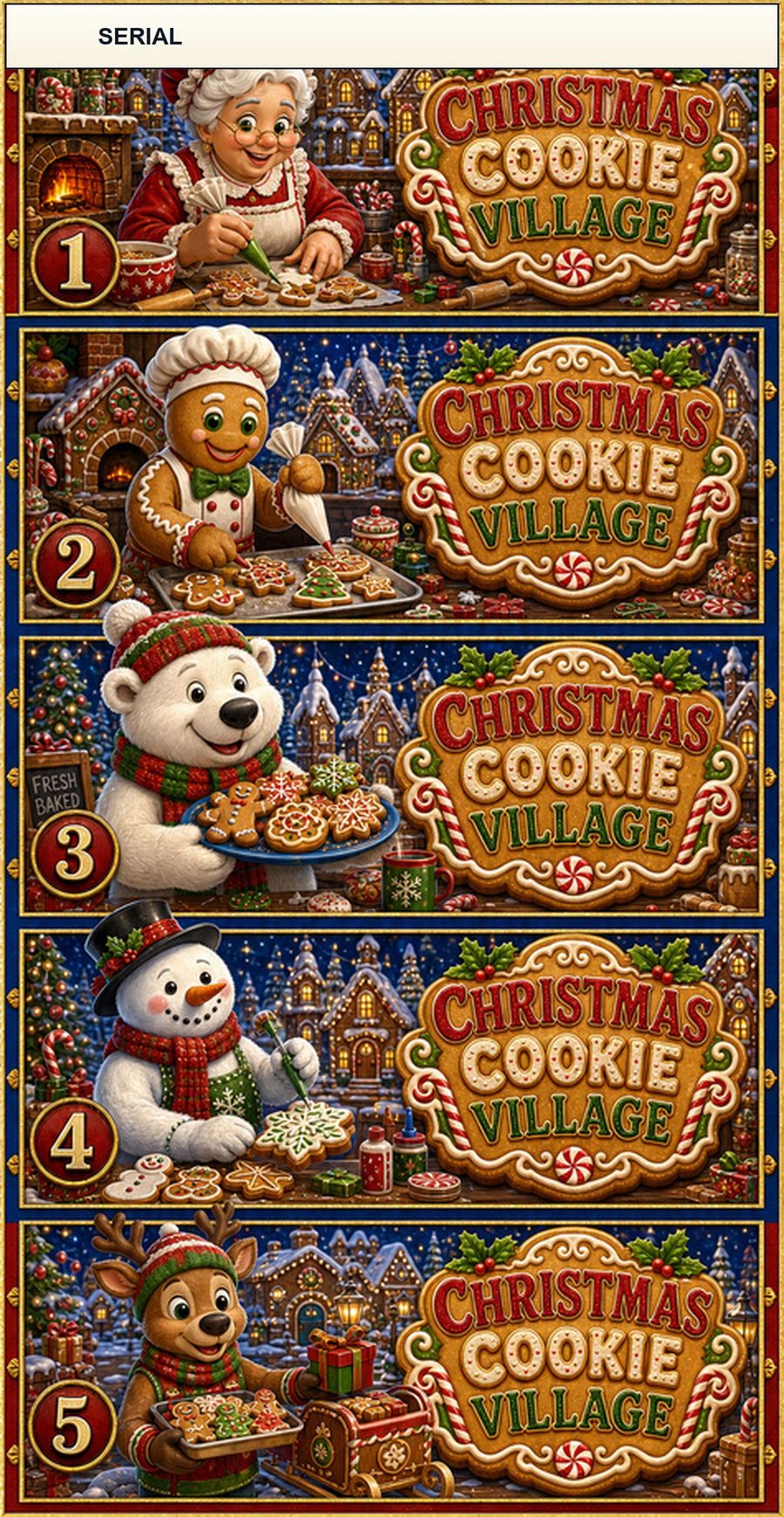 Christmas Cookie Village strip front