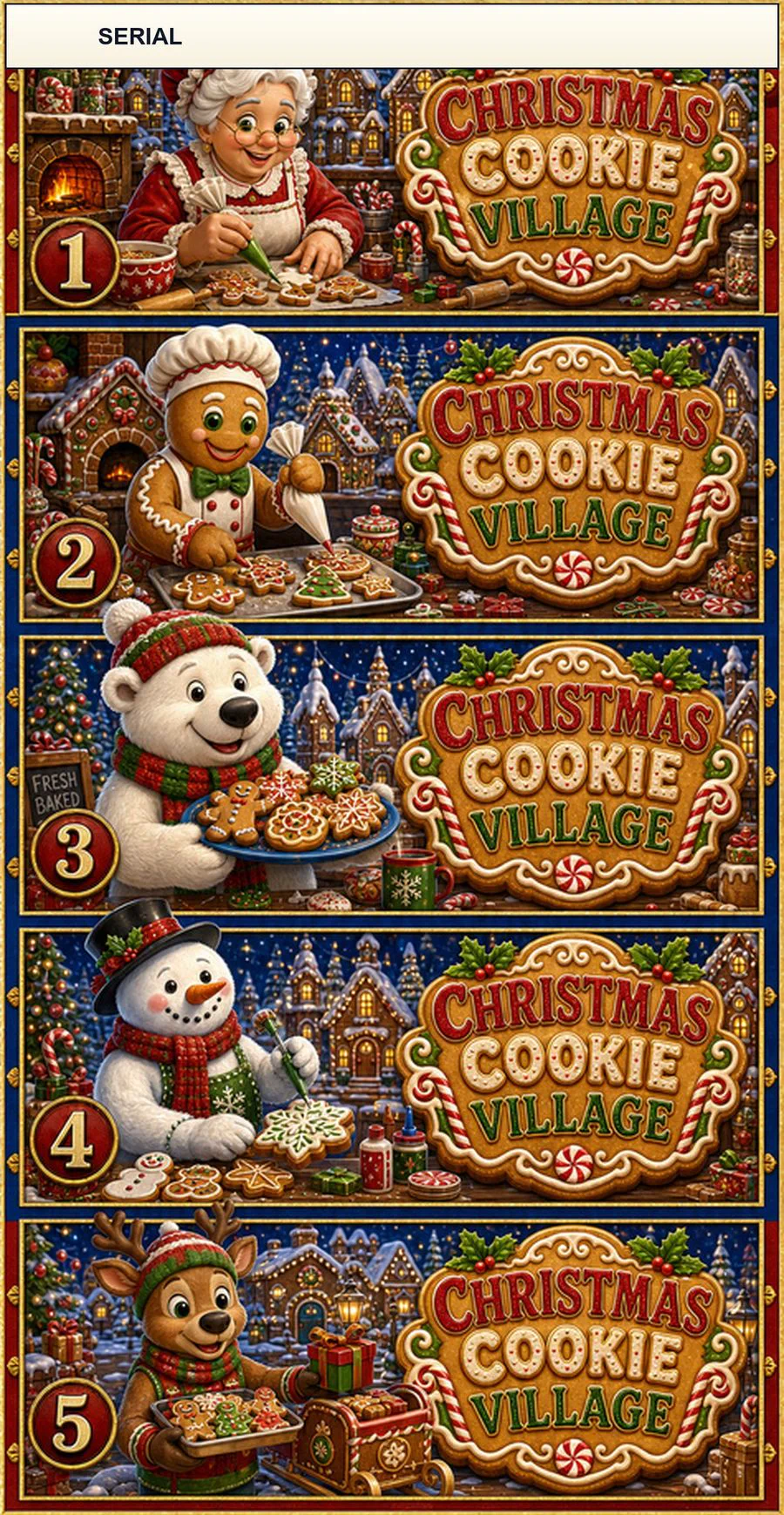 Christmas Cookie Village strip front