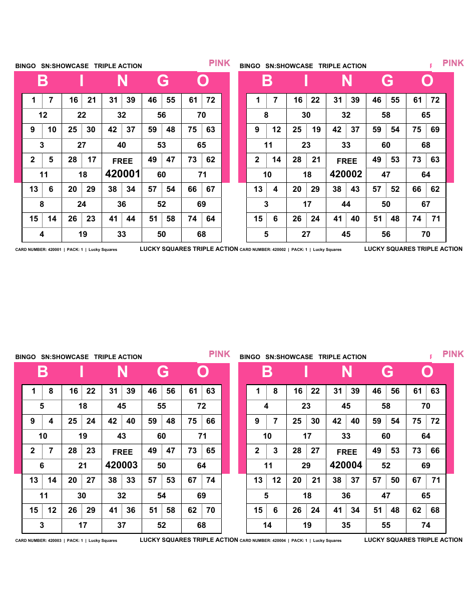 Real static Pink Triple Action printed paper example